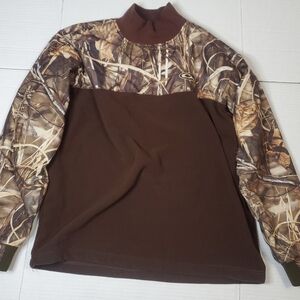 Drake Brown Camo Mock Neck Pullover S